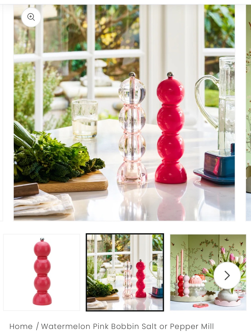 Addison Ross bobbin salt mill in watermelon color 🍉 - Picture 3 of 3